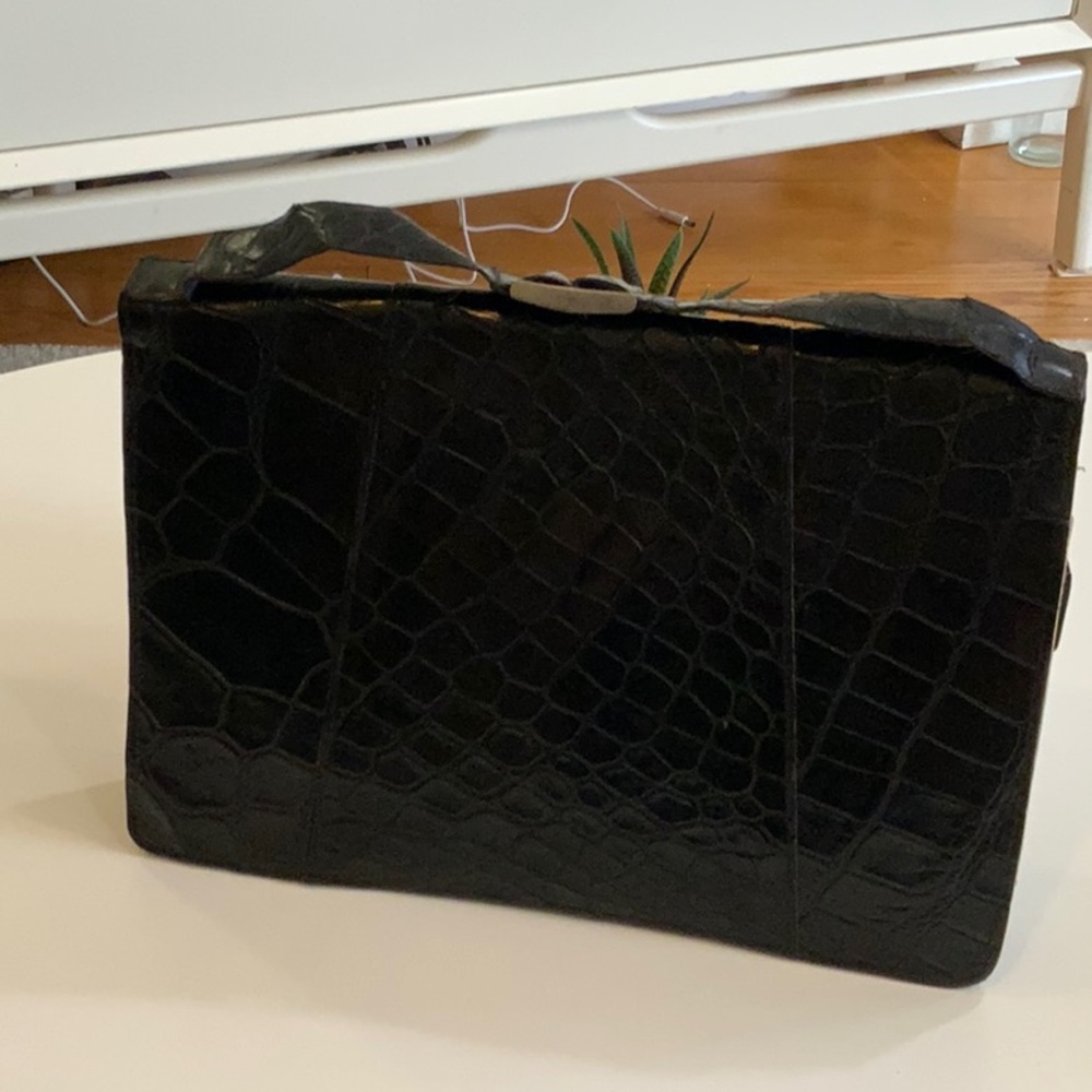 Black Quilted Leather Briefcase